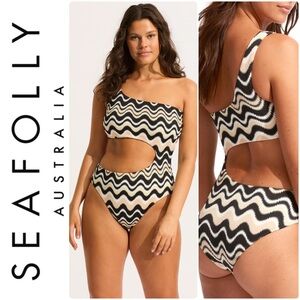 NWT Seafolly Australia 🇦🇺  Neue Wave • One Shoulder • One Piece • Trikini • US 6